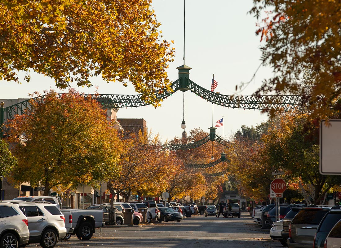 Marysville, CA - Late Afternoon View of Historic Downtown Marysville, California